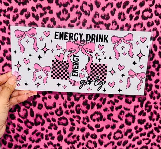 Energy Drink with Pink Bows