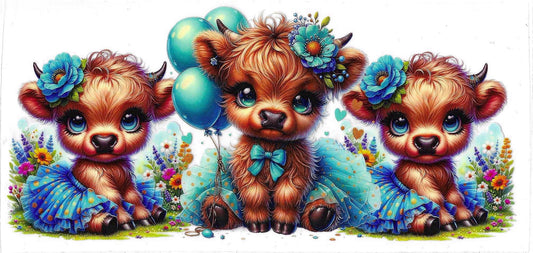 Highland Cow with Teal Tutu