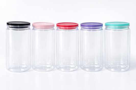 16oz Snowglobe Acrylic Cup – Colored Lid