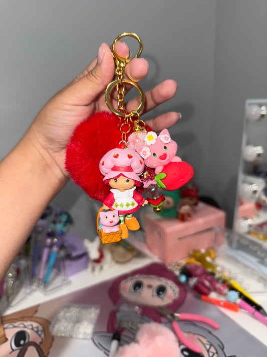 Strawberry Shortcake w/ Custard Keychain🍓