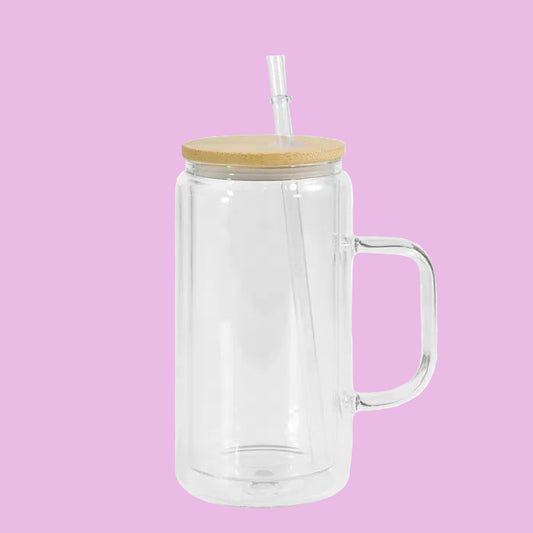 16oz Glass SnowGlobe Tumbler