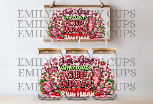 JUST A GIRL CUP WRAPS STRAWBERRY EXCLUSIVE DESIGN